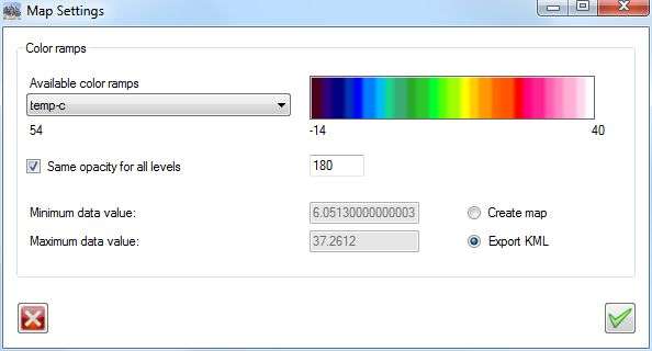 KML map settings