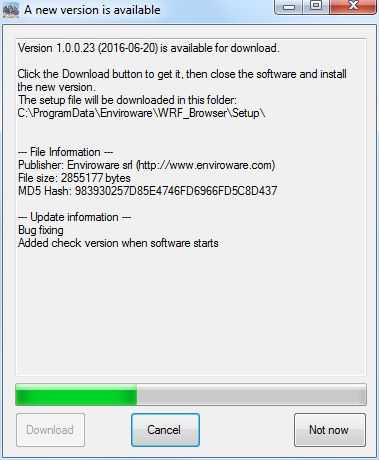 Downloading new software version