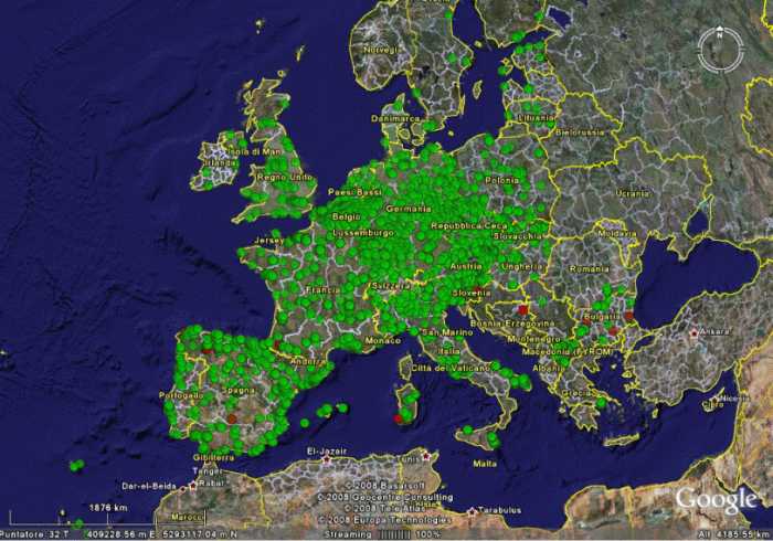 Enviroware elaboration of AirBase data. Sample image.